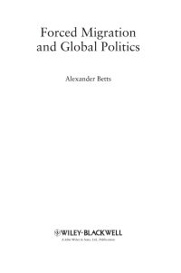 Imagen de portada: Forced Migration and Global Politics 1st edition 9781405180313