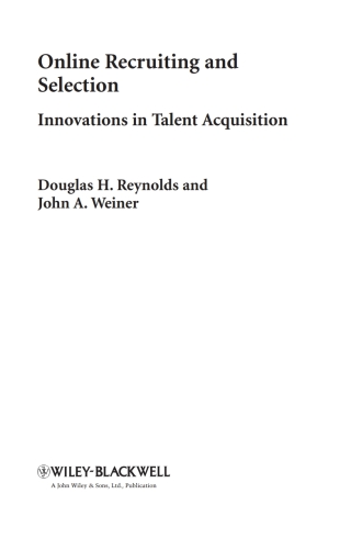 Cover image: Online Recruiting and Selection 1st edition 9781405182294