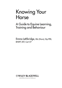 Cover image: Knowing Your Horse 1st edition 9781405191647