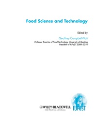 Cover image: Food Science and Technology 1st edition 9780632064212