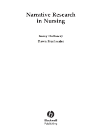 صورة الغلاف: Narrative Research in Nursing 1st edition 9781405114080