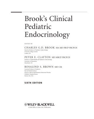 Cover image: Brook's Clinical Pediatric Endocrinology 1st edition 9781405180801