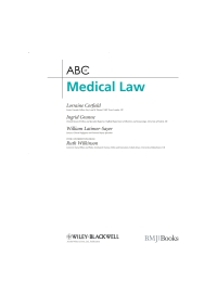 Cover image: ABC of Medical Law 1st edition 9781405176286
