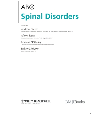 Cover image: ABC of Spinal Disorders 1st edition 9781405170697