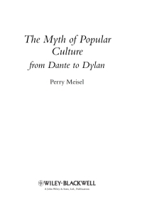 Cover image: The Myth of Popular Culture 1st edition 9781405199339