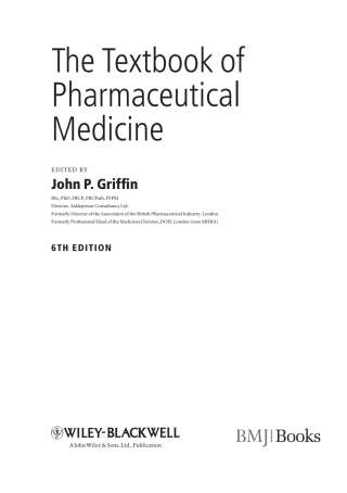 Cover image: The Textbook of Pharmaceutical Medicine 6th edition 9781405180351