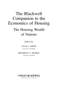 Imagen de portada: The Blackwell Companion to the Economics of Housing: The Housing Wealth of Nations 1st edition 9781405192156