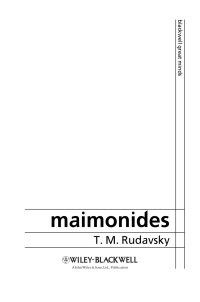 Imagen de portada: Maimonides 1st edition 9781405148986