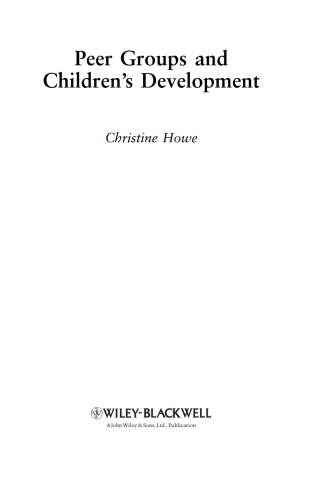 Cover image: Peer Groups and Children's Development 1st edition 9781405179447