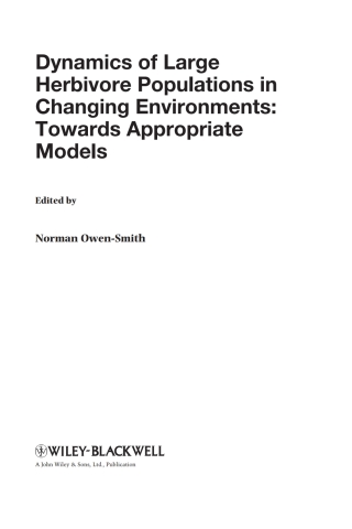 Cover image: Dynamics of Large Herbivore Populations in Changing Environments 1st edition 9781405198943