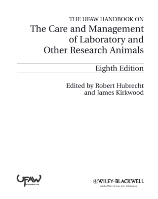 Imagen de portada: The UFAW Handbook on the Care and Management of Laboratory and Other Research Animals 8th edition 9781405175234