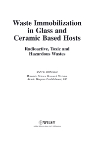 صورة الغلاف: Waste Immobilization in Glass and Ceramic Based Hosts 1st edition 9781444319378