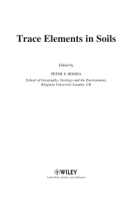 Cover image: Trace Elements in Soils 1st edition 9781405160377