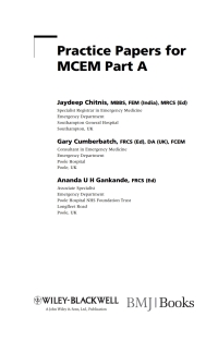 Imagen de portada: Practice Papers for MCEM Part A 1st edition 9781444330687