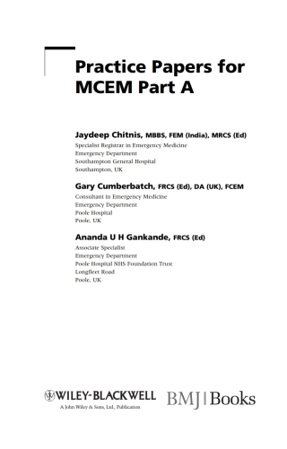 Imagen de portada: Practice Papers for MCEM Part A 1st edition 9781444330687