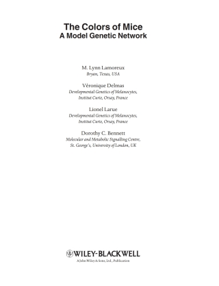 Cover image: The Colors of Mice: A Model Genetic Network 1st edition 9781405179546