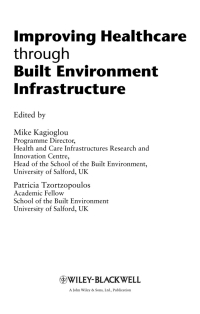Imagen de portada: Improving Healthcare through Built Environment Infrastructure 1st edition 9781405158657