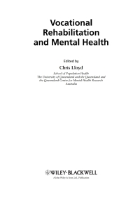 صورة الغلاف: Vocational Rehabilitation and Mental Health 1st edition 9781405192491