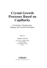 Imagen de portada: Crystal Growth Processes Based on Capillarity 1st edition 9780470712443