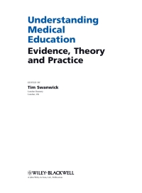 Cover image: Understanding Medical Education: Evidence, Theory and Practice 1st edition 9781405196802