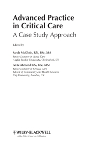 Cover image: Advanced Practice in Critical Care 1st edition 9781405185653