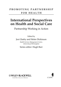 Imagen de portada: International Perspectives on Health and Social Care: Partnership Working in Action 1st edition 9781405167437