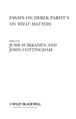 Imagen de portada: Essays on Derek Parfit's On What Matters 1st edition 9781405196987