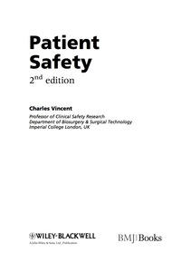 صورة الغلاف: Patient Safety 2nd edition 9781405192217