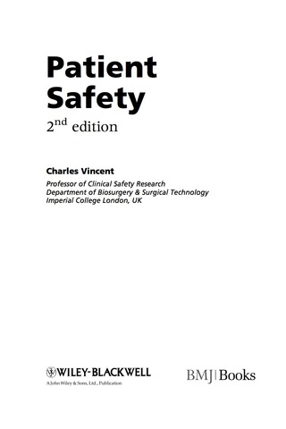 Imagen de portada: Patient Safety 2nd edition 9781405192217