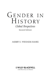Cover image: Gender in History: Global Perspectives 2nd edition 9781405189958