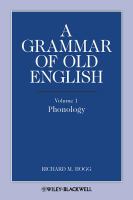 Cover image: A Grammar of Old English, Volume 1 1st edition 9781444339338
