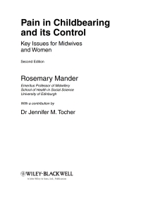 Cover image: Pain in Childbearing and its Control 1st edition 9781405195683