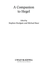 Cover image: A Companion to Hegel 1st edition 9781119144830