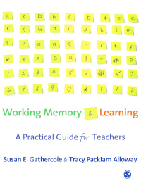 Imagen de portada: Working Memory and Learning 1st edition 9781412936132