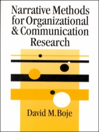 Imagen de portada: Narrative Methods for Organizational & Communication Research 1st edition 9780761965879