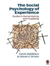 Cover image: The Social Psychology of Experience 1st edition 9780803977570