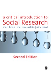 Immagine di copertina: A Critical Introduction to Social Research 2nd edition 9781848601796