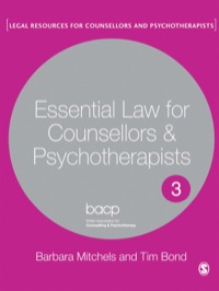 Imagen de portada: Essential Law for Counsellors and Psychotherapists 1st edition 9781848608863