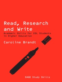 Cover image: Read, Research and Write: Academic Skills for ESL Students in Higher Education 1st edition 9781412947374