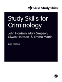 Cover image: Study Skills for Criminology 2nd edition 9781849207935