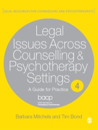 表紙画像: Legal Issues Across Counselling & Psychotherapy Settings 1st edition 9781849206242