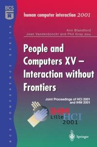 Imagen de portada: People and Computers XV — Interaction without Frontiers 1st edition 9781852335151