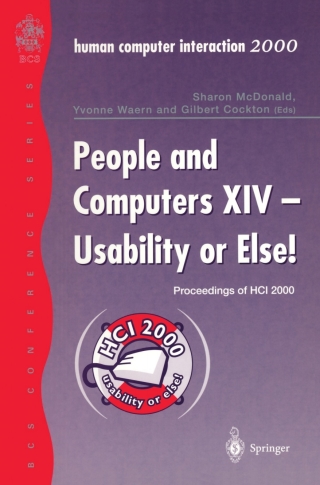 Imagen de portada: People and Computers XIV — Usability or Else! 1st edition 9781852333188