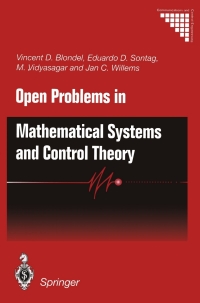 Titelbild: Open Problems in Mathematical Systems and Control Theory 1st edition 9781852330446