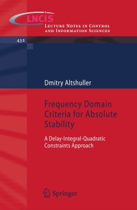 Cover image: Frequency Domain Criteria for Absolute Stability 9781447142331