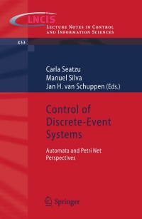 Imagen de portada: Control of Discrete-Event Systems 9781447142751