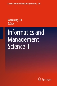 Titelbild: Informatics and Management Science III 9781447147893