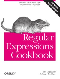 Cover image: Regular Expressions Cookbook 2nd edition 9781449319434