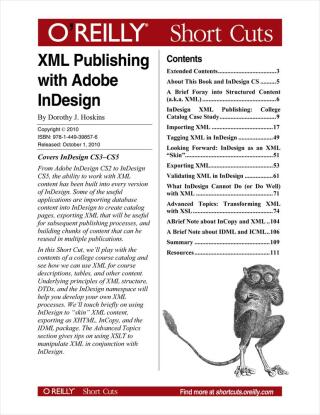 Cover image: XML Publishing with Adobe InDesign 1st edition 9781449398576