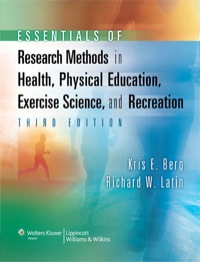Cover image: Essentials of Research Methods in Health, Physical Education, Exercise Science, and Recreation 3rd edition 9780781770361